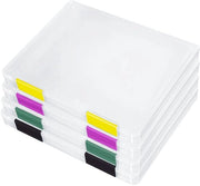 4 scatole di archiviazione in plastica trasparente con coperchio, scatola di archiviazione per documenti ufficiali in plastica, 30 x 25 x 2 cm