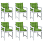 vidaXL Cuscini Sedia Schiena Bassa 6 pz Verde Mélange 100x50x7 Tessuto