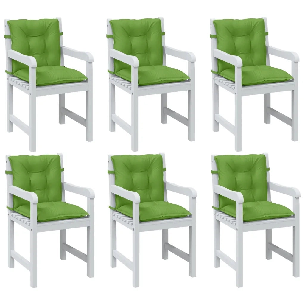 vidaXL Cuscini Sedia Schiena Bassa 6 pz Verde Mélange 100x50x7 Tessuto