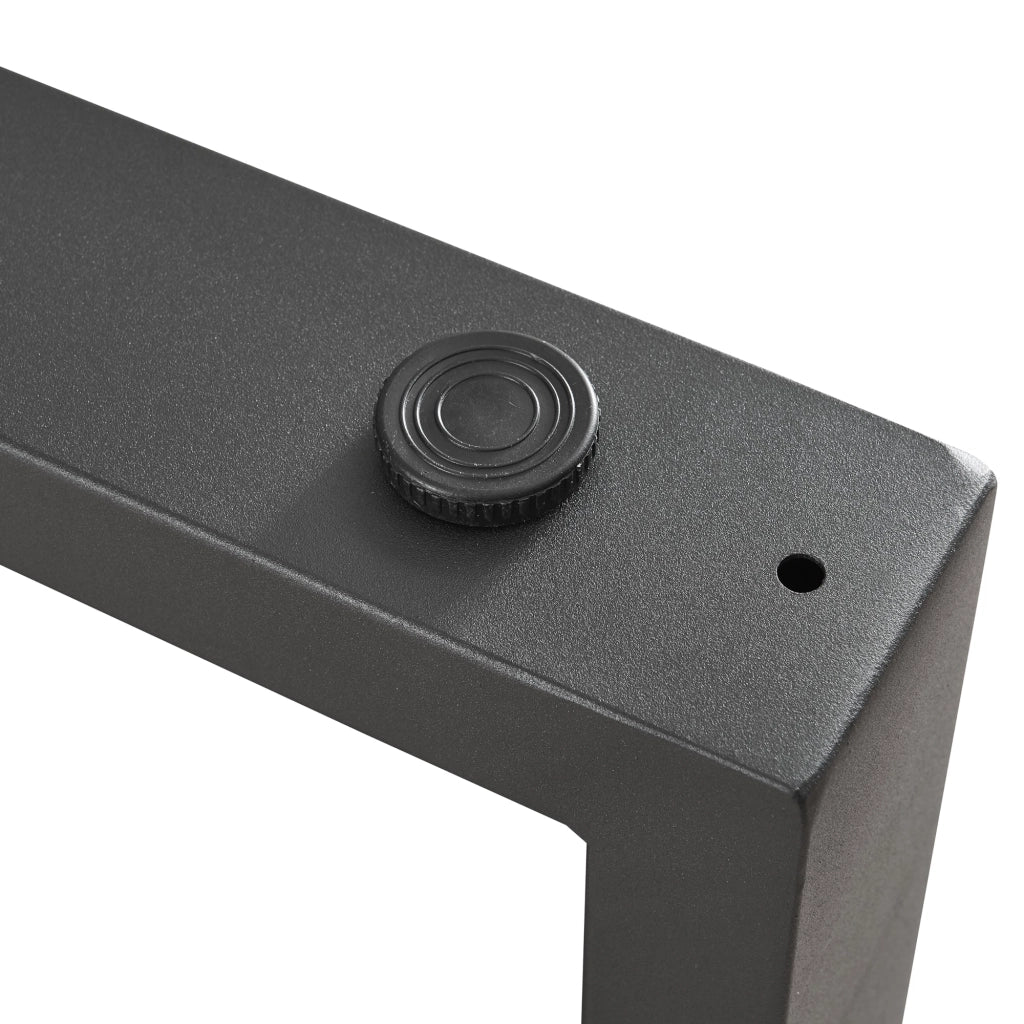 Set di 2 gambe per tavolo da arredamento moderno design originale 72 x 100 cm acciaio nero 03_0009680