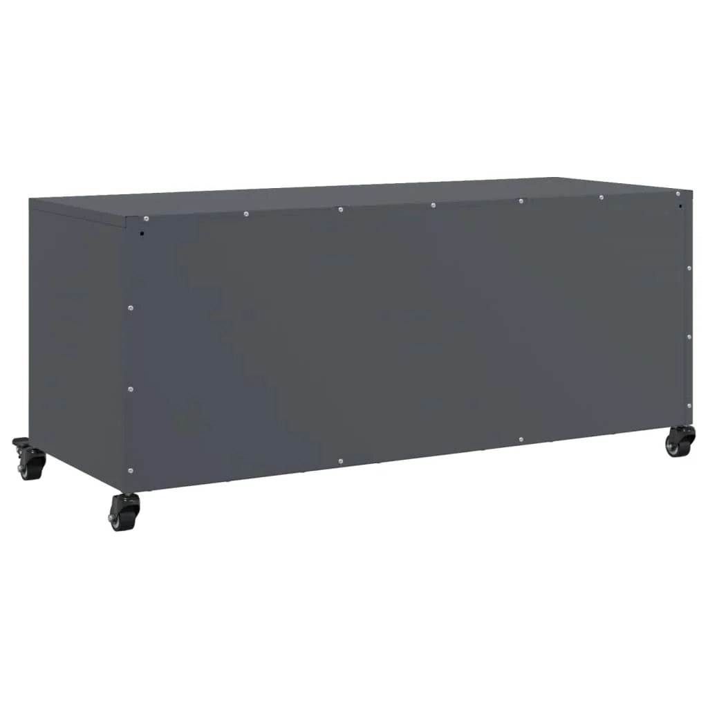 Mobile TV multimediale mensola TV credenza TV sala da pranzo soggiorno camera da letto antracite 100,5 x 39 x 43,5 cm acciaio antracite 02_0026378