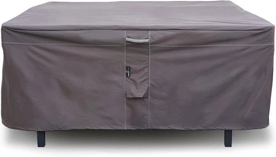 Tavoli da giardino in tessuto 600D Oxford – sedili da giardino invernali respiranti, impermeabili, resistenti alle intemperie, UV resistenti – colore grigio/caffè rettangolare.