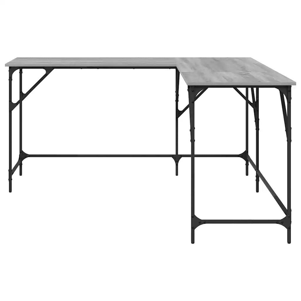 Scrivania Grigio Sonoma 149x149x75 cm in Legno Multistrato 837585