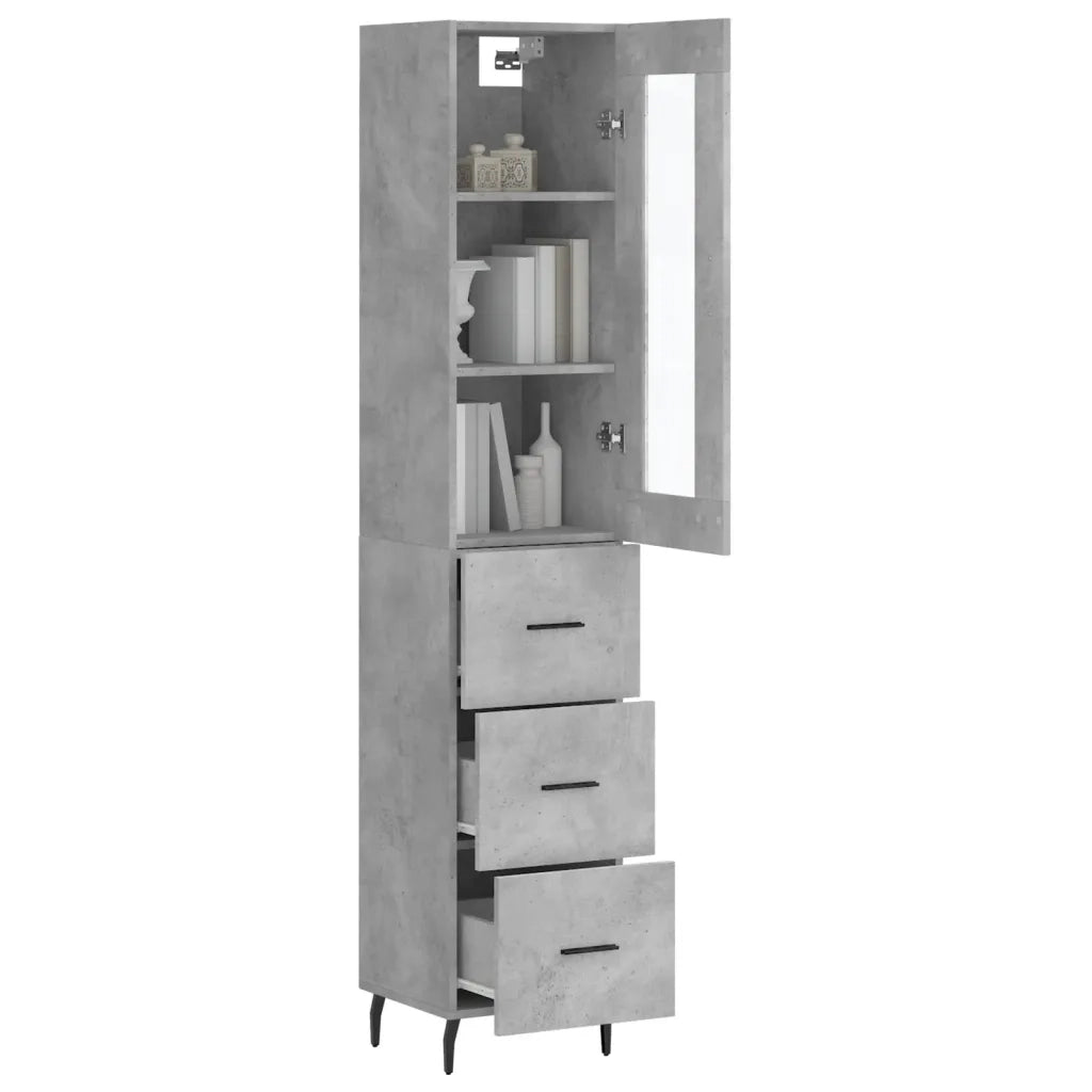 Credenza Grigio Cemento 34,5x34x180 cm in Legno Multistrato 3199253