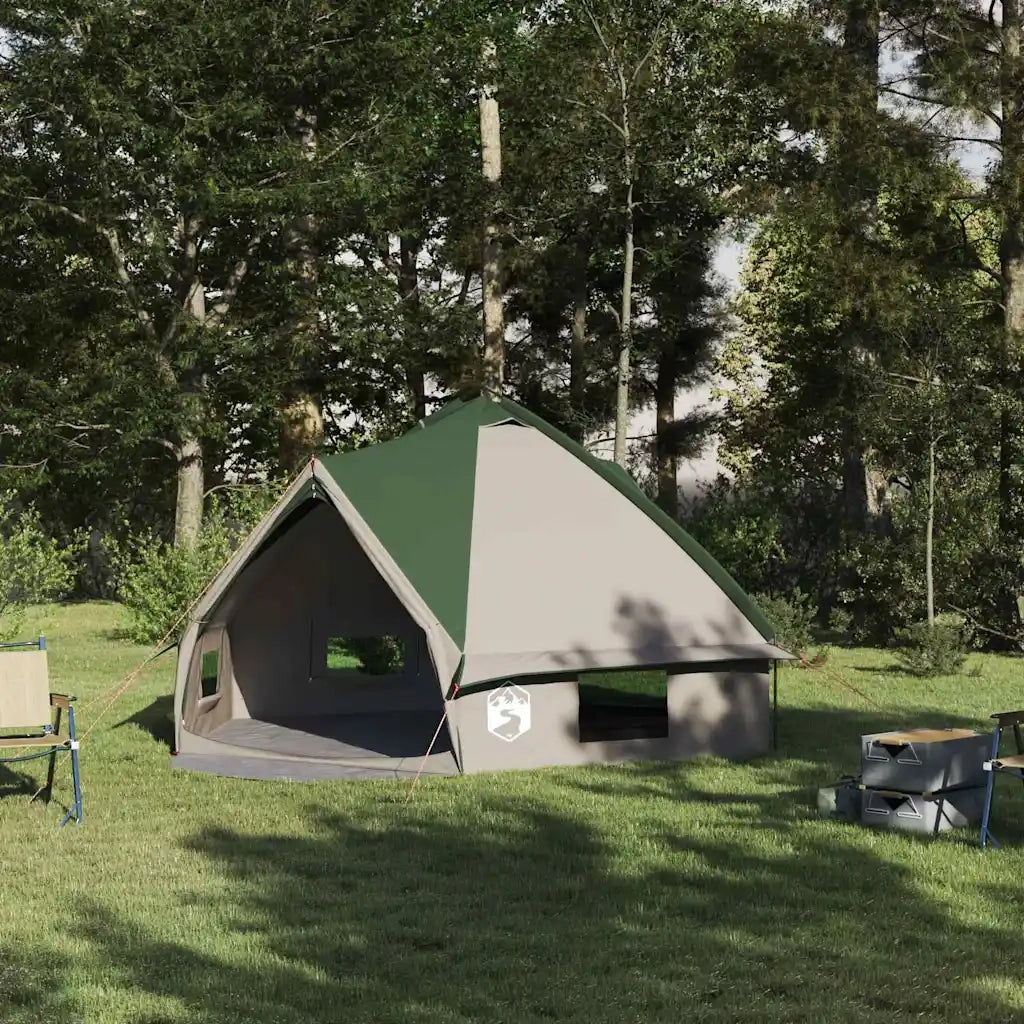 Tenda Teepee per 6 Persone Verde e Bianco 431 x 366 x 185 cm 42004071