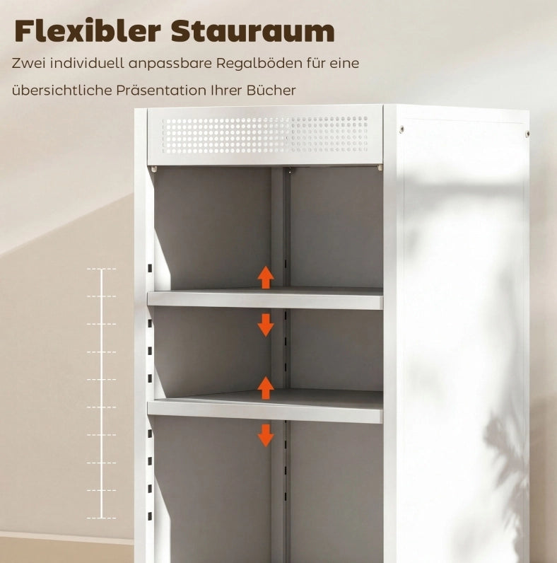 Scaffale mobile 35x34x69，5 cm in metallo bianco， 3 ripiani per ufficio e cucina