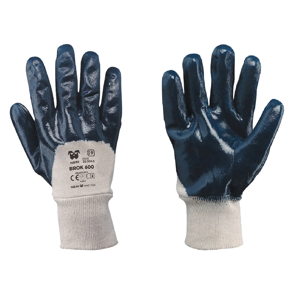 GUANTI NBR POLSO MAGLIA 'BROK 600' Tg. 9- 12 coppia  - NERI