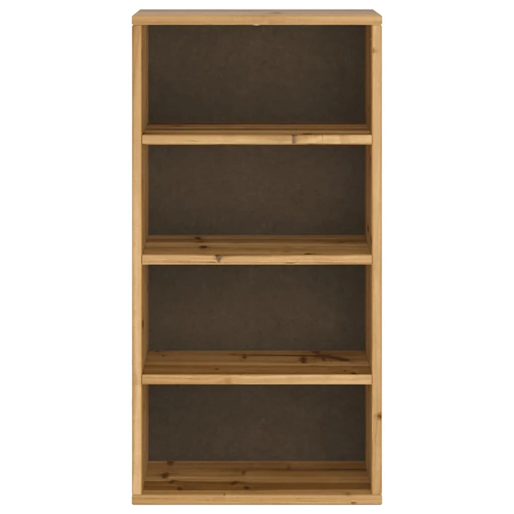 Mobiletto laterale classico con 4 scomparti aperti 40 x 24 x 79 cm in legno massello di pino 02_0058048