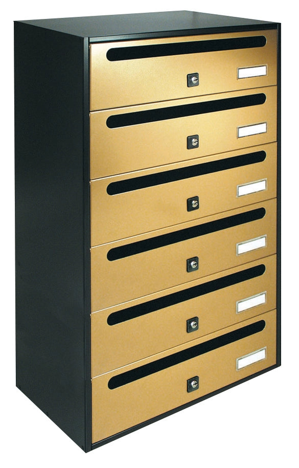 CASSETTA POSTALE ALUBOX CUBO/R 6 38,5X25X63 ORO- ALUBOX- 1,0 pz