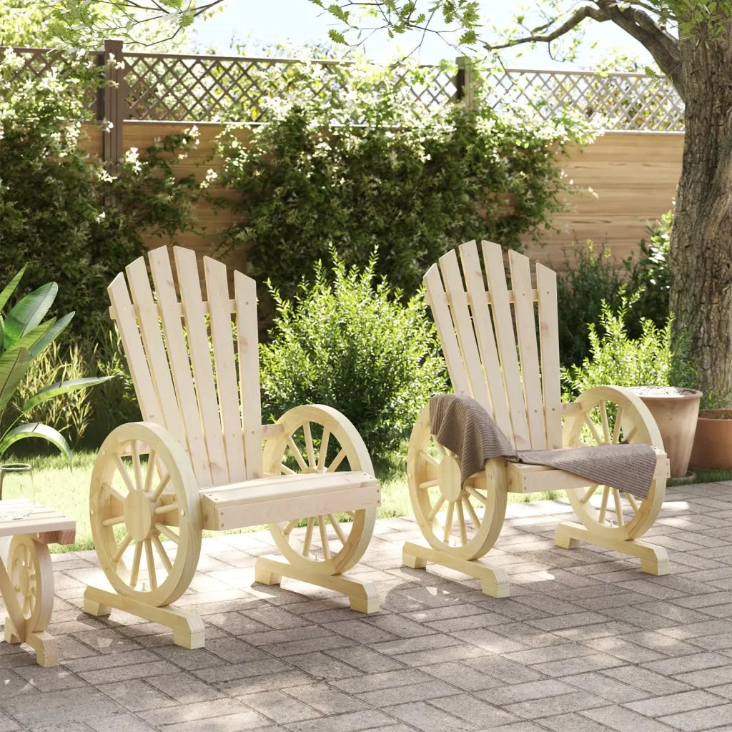 Sedie da Giardino Adirondack 2 pz | Sedie da Esterno in Legno Massello di Abete