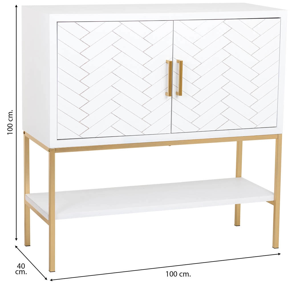 Credenza 2 ante legno e metallo 100x40x100h cm