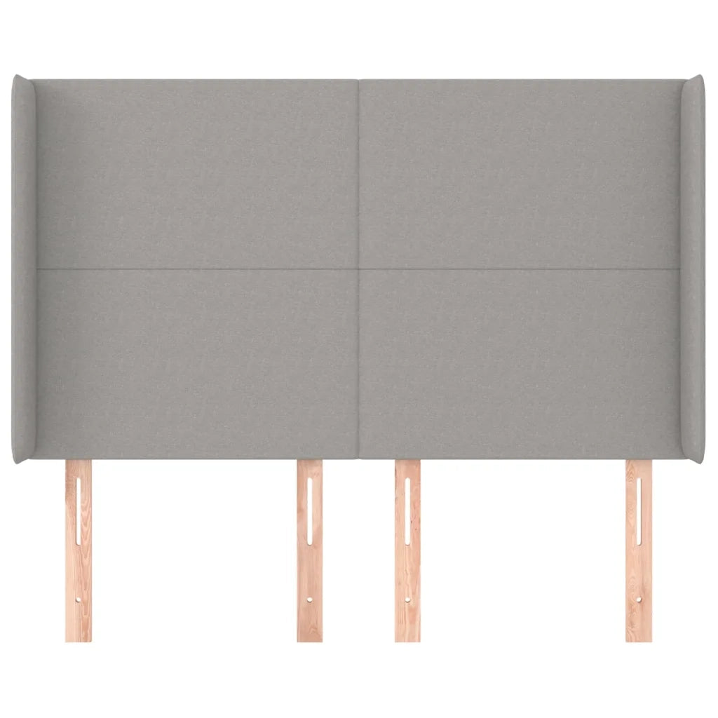 Testiera ad Orecchio Grigio Chiaro 147x16x118/128 cm in Tessuto