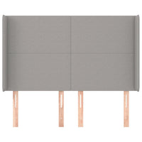 Testiera ad Orecchio Grigio Chiaro 147x16x118/128 cm in Tessuto