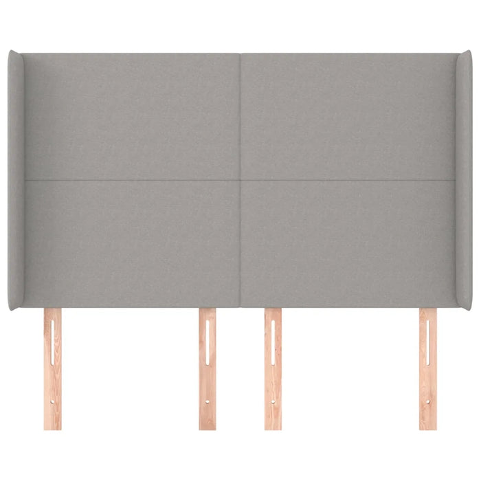 Testiera ad Orecchio Grigio Chiaro 147x16x118/128 cm in Tessuto