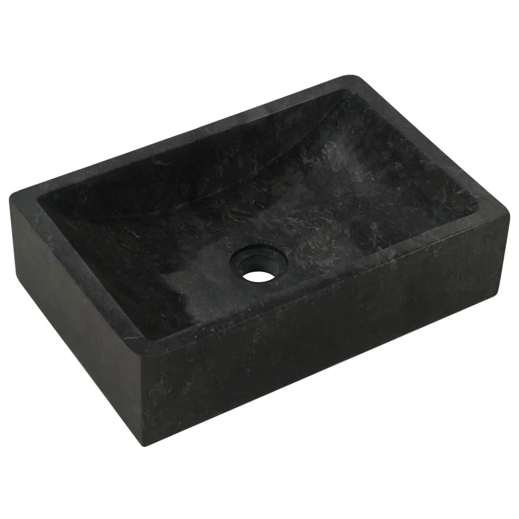 Lavabo in marmo nero 45 x 30 x 12 cm 02_0002554