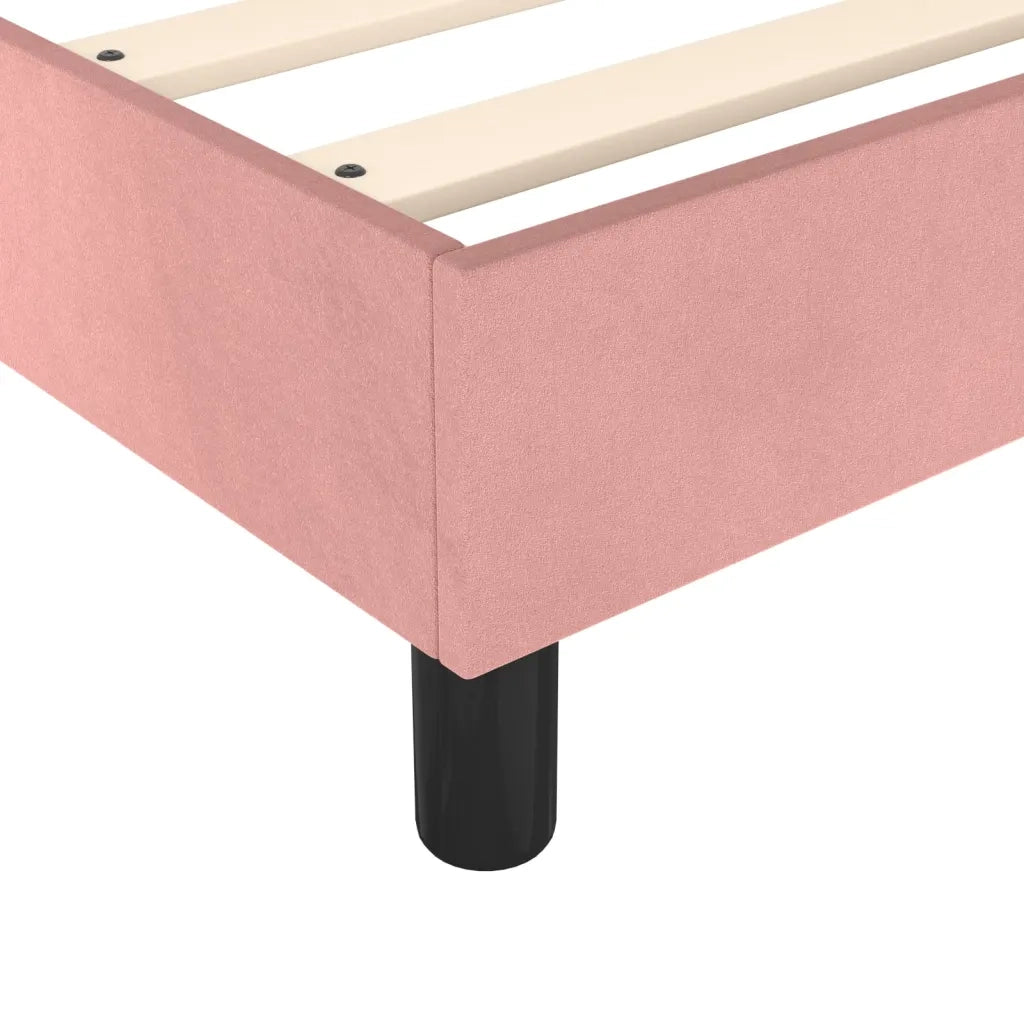 Struttura Letto a Rete a Molle-Giroletto Rosa 180x200 cm in Velluto 164997