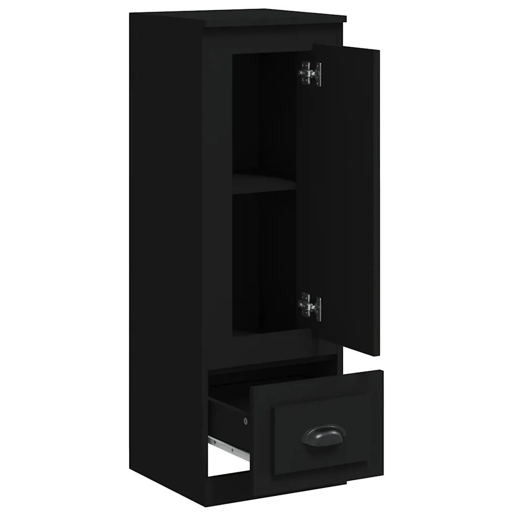 Credenza | Madia | Buffet da pranzo | Armadio da pranzo Nera 36x35,5x103,5 cm in Legno Multistrato