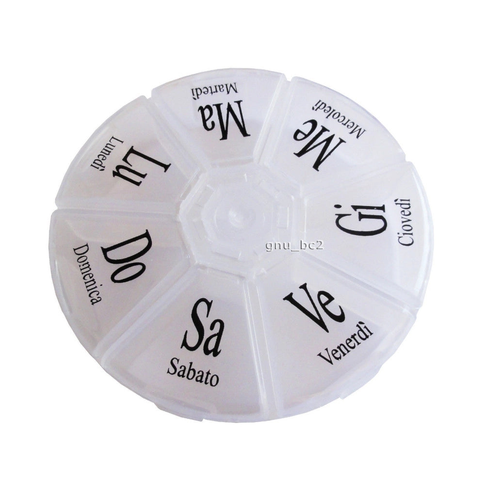 Trade Shop - Portapillole Porta Pillole Pill Box 7 Giorni Settimanale 7 Scomparti Tascabile -