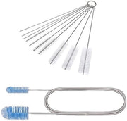 Set di pennelli per pulizia di bottiglie e macchine da caffè 11 pezzi, lunghezza 11 cm, pennelli sottili per pulizia