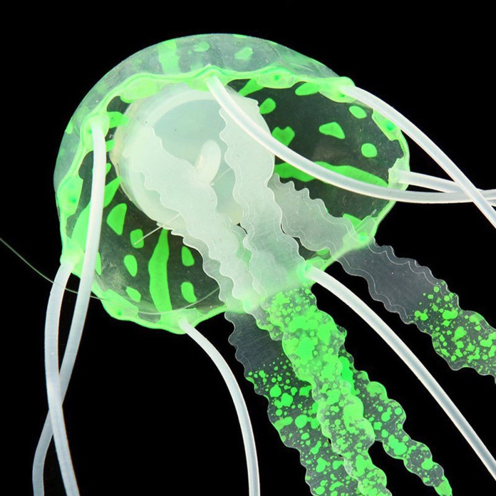 Trade Shop - Decorazione Medusa In Silicone Per Acquario Dolce E Marino Fluorescente Pesci -