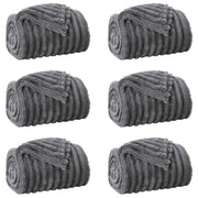 Coperte da Pile 6 pz Grigio scuro 240 x 220 cm Panno
