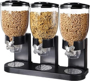 Drievoudige voedseldispenser, mueslihouder, voorraaddispenser, voedselopslagcontainer, mueslidispenser, werkblad voor snoep, noten, granen, muesli, Drievoudige voedseldispenser, mueslihouder, voorraaddispenser, voedselopslagcontainer, mueslidispenser