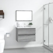 Set Mobili da Bagno 2 pz Grigio Sonoma in Legno Multistrato 815736