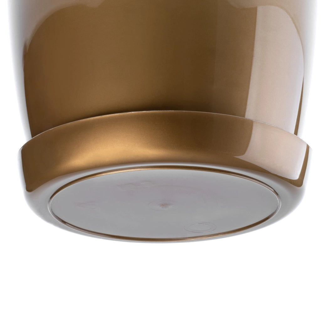 Vaso da fiori KADAX con sottovaso, coperchio in plastica, vaso da fiori dorato da 12 cm, Kadax