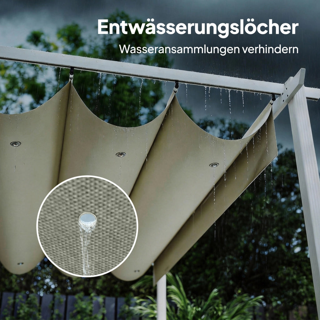 Pergola con tetto scorrevole 3x4m ¨C zephmum ¨C beige