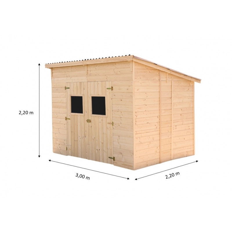 Casetta in legno da giardino con tetto inclinato – 280x200 cm – pannelli 16 mm, porta vetrata e struttura rinforzata – CD2820.02 Foresta