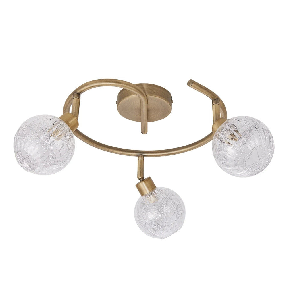 LÚZETE - QUINN LAMPADA DA SOFFITTO A 3 LUCI IN PELLE