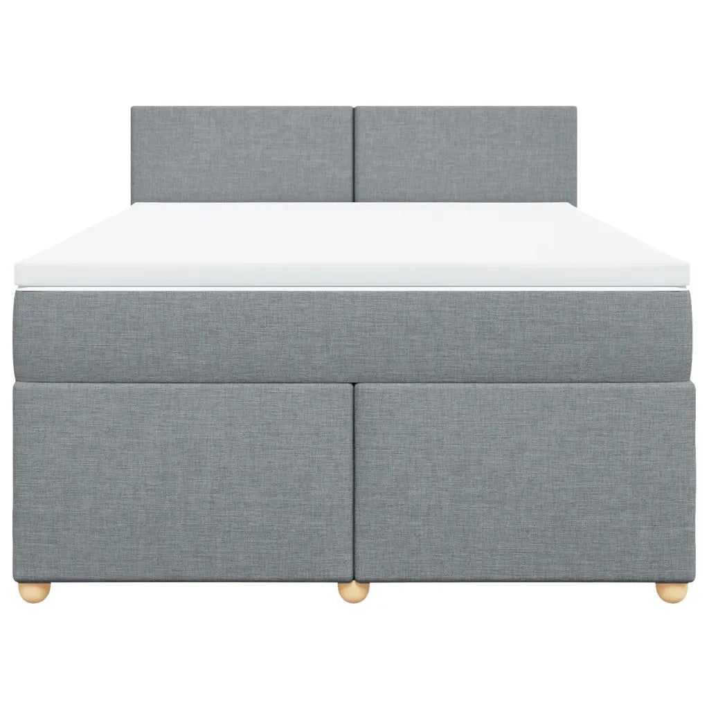 Giroletto a Molle con Materasso Grigio Chiaro 160x200cm Tessuto