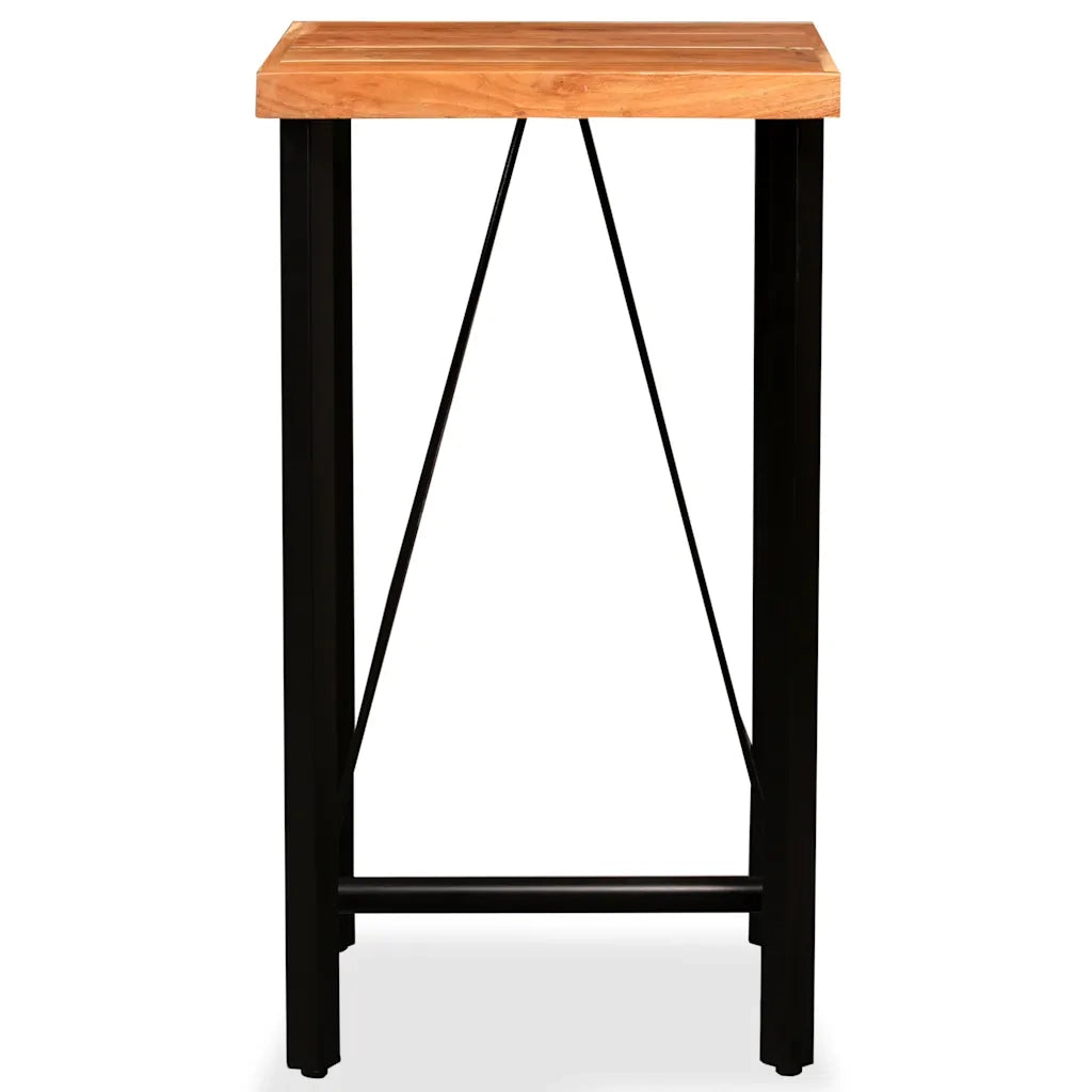 Set da Bar 3 pz in Legno Massello Acacia in Pelle Vera e Tela CFW1526778