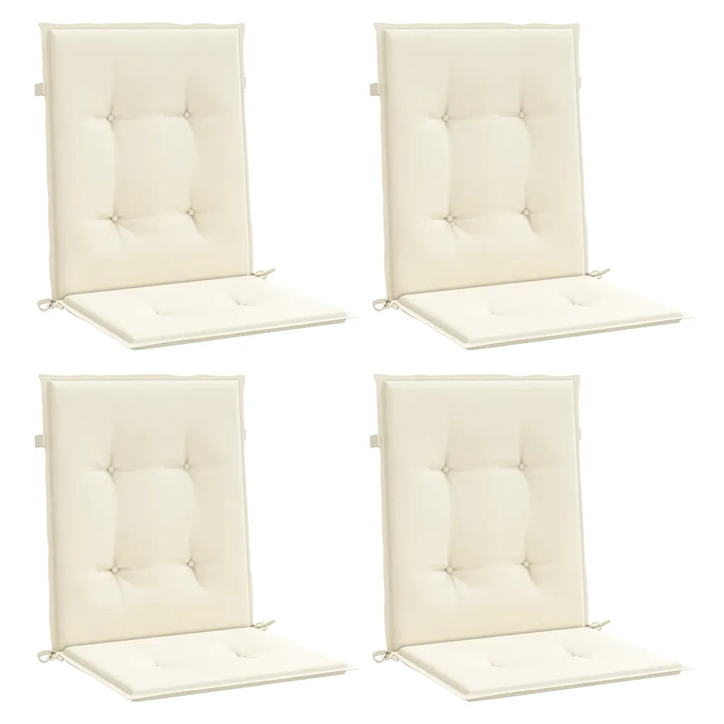 Cuscini per Sedia 4 pz Crema 100x50x2 cm in Tessuto Oxford 47553