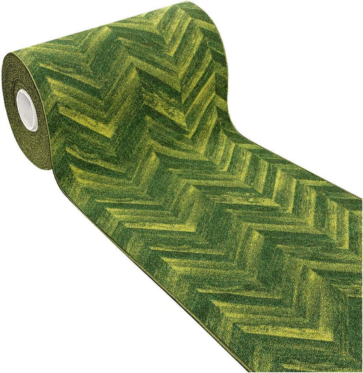 Tappeto Cucina Tessitura Piatta Effetto Parquet Antiscivolo Corridoio Bagno Verde 50x40 cm