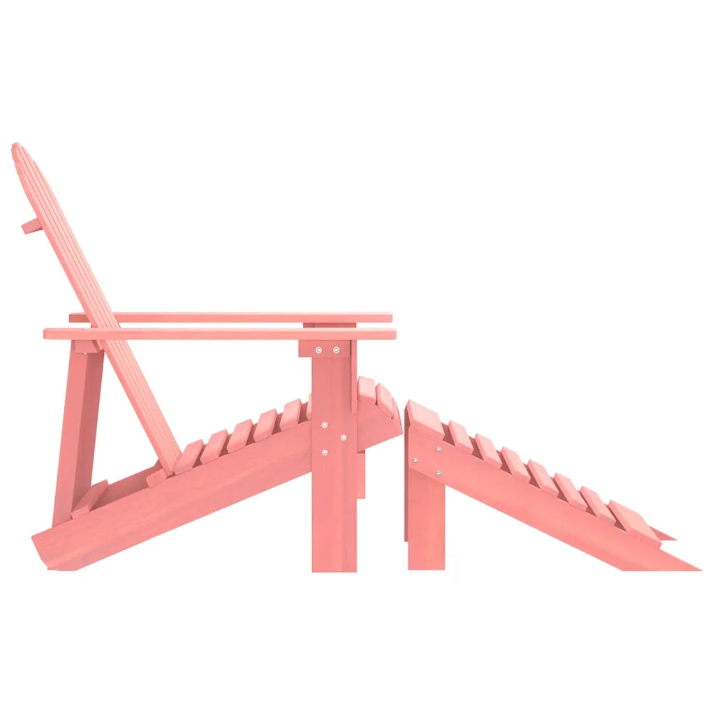 Sedia Giardino | Sedie da Esterno Adirondack con Ottomana Massello di Abete Rosa