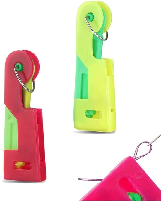Threader a doppio filo per cucire a mano - 2 pezzi - Inseritore a doppio filo per cucire a mano - Materiale di alta qualità - Flessibile - Adatto per aghi a mano e a macchina