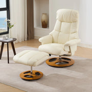 Poltrona Relax Massaggiante Reclinabile con Poggiapiedi Girevole ¨C MINIMAL ¨C Similpelle Bianco