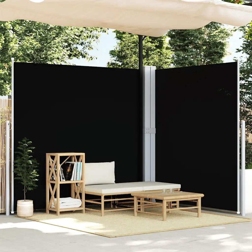 Tenda da Sole Laterale Retrattile Nera 200x600 cm 318006
