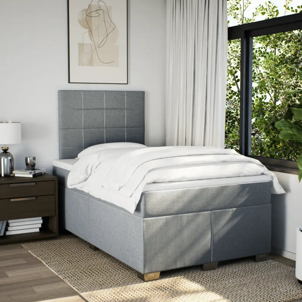 Giroletto a Molle con Materasso Grigio Chiaro 120x190cm Tessuto 3290427
