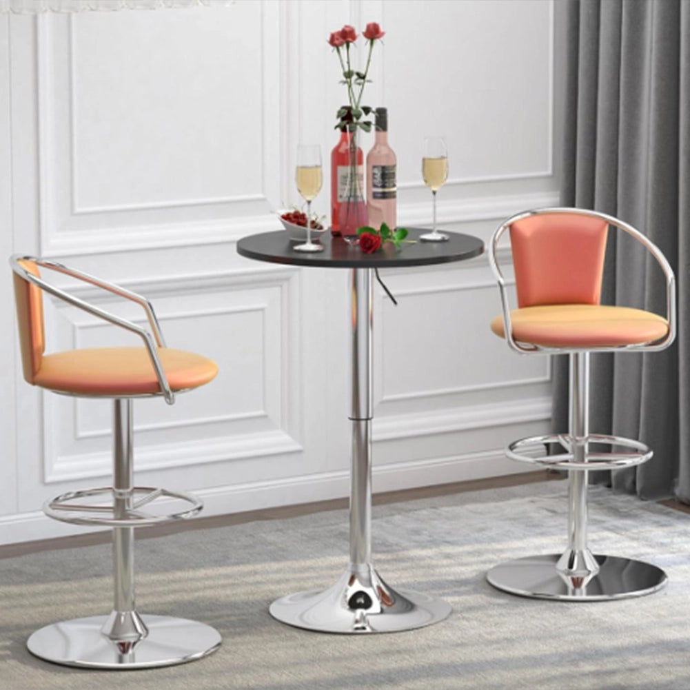 Tavolo Bar Girevole Nero Diametro 60cm con Altezza Regolabile per Bar Ristoranti