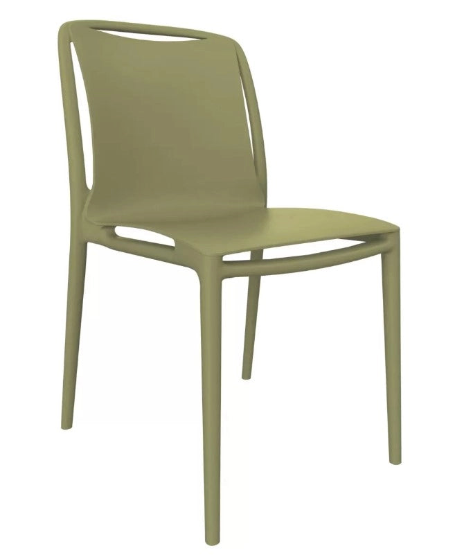 Velair Set 6 Sedie Polipropilene 51 x 52 x 81 cm Impilabili Verde Oliva