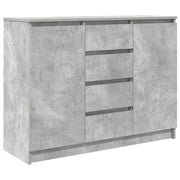 Credenza | Madia | Buffet da pranzo | Armadio da pranzo con Cassetti Grigio Cemento 100,5x35x76 cm Truciolato