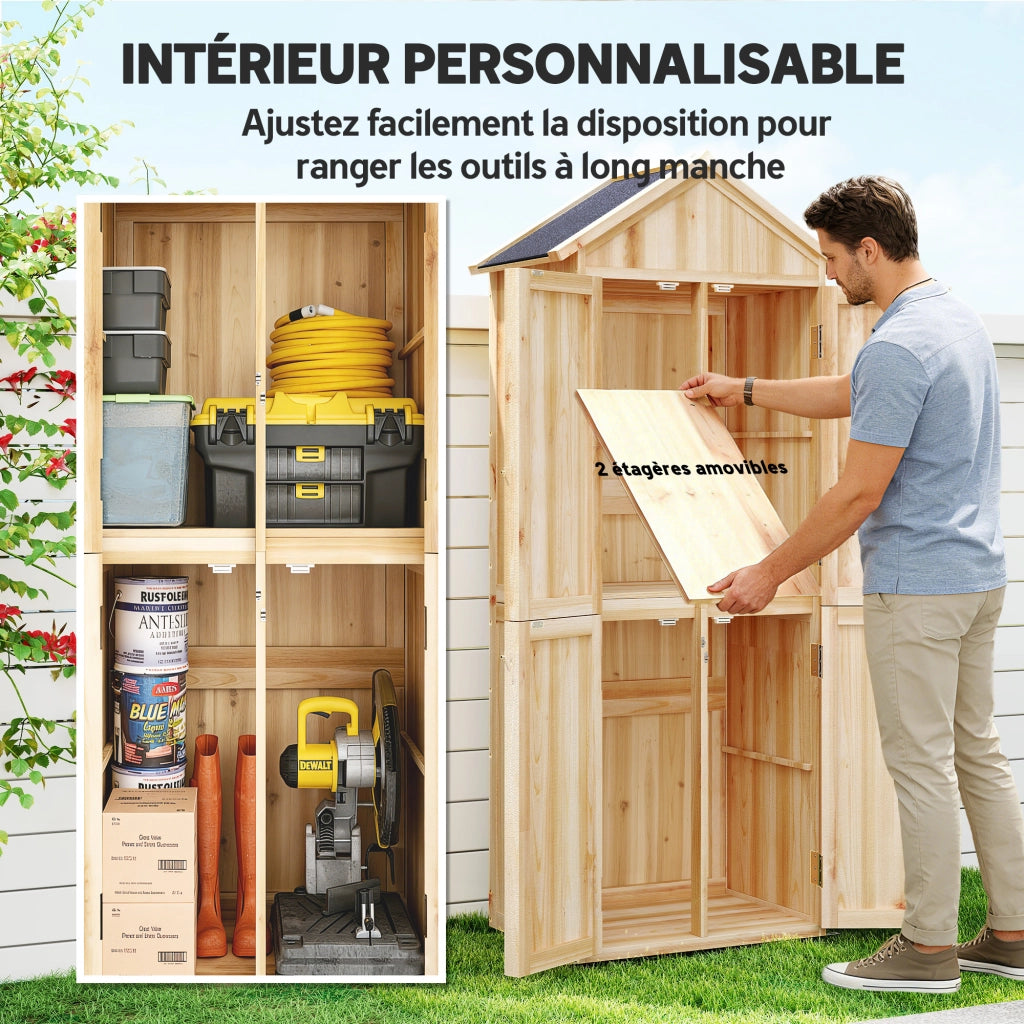 Casetta da Giardino in Legno ¨C zephmum ¨C Legno Naturale 82x50x190cm