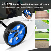 Carrello da Golf Pieghevole con 2 Ruote, Carrello da Golf in Ferro con Tabellone Segnapunti, 140 x 63,5 x 113 cm, Nero(Blu)