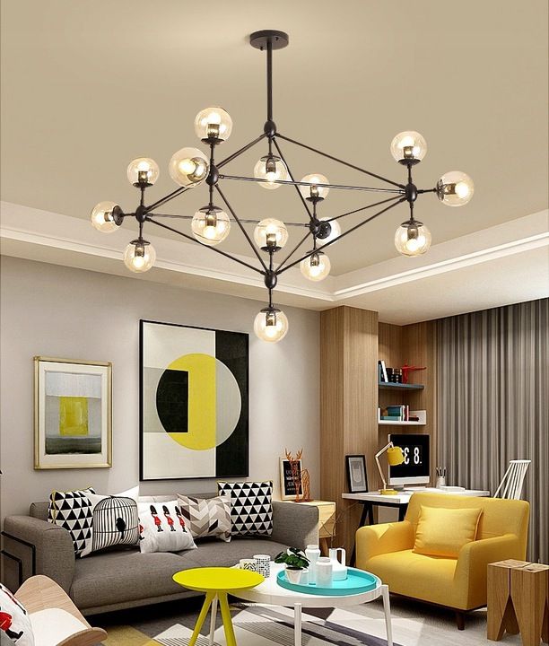 Lampada Da Sofitto Pensile Metallo Industrial Nero XXL XXL APP265-15C