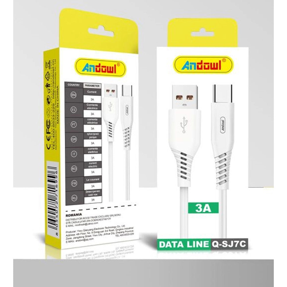 Trade Shop - Cavo Ricarica Trasferimento Dati Veloce Da Usb 2.0 A Type-c Da 1 Metro 3a Q-sj7c -