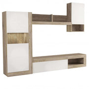 Parete Soggiorno Roomy Bianco e Rovere Chiaro cm 255 x 40 x 200 h