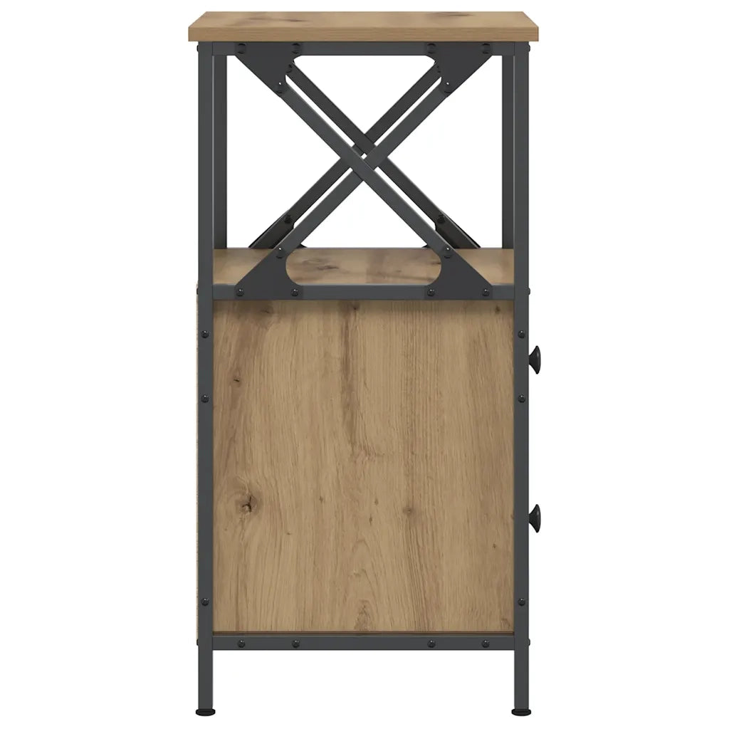 vidaXL Comodino Rovere Artigianale 34x35,5x70 cm in Legno Multistrato