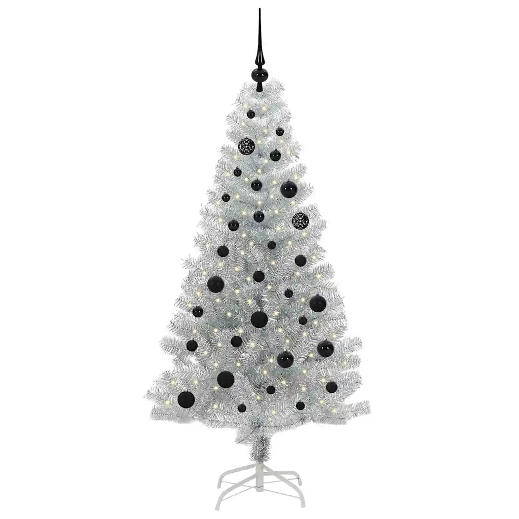 Albero di Natale con 150 LED con supporto Argento 150 cm PET 3396662
